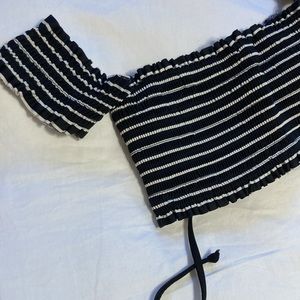 Xhilaration Smocked Off the Shoulder Bikini Top